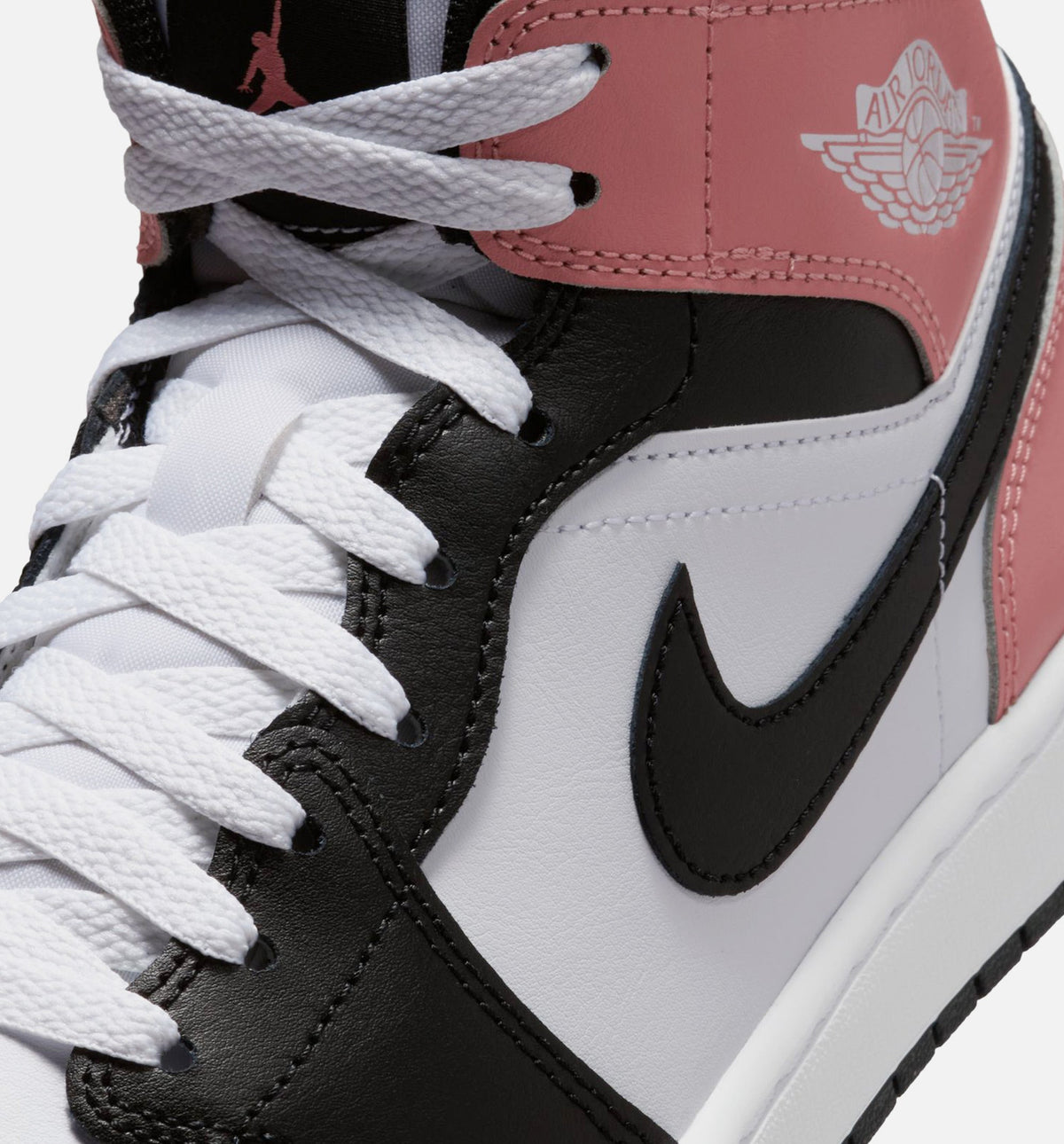 Air Jordan 1 Mid Men's Shoes - White/Rust Pink/Black
