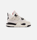 Air Jordan 4 Retro Flight Club Infant Toddler Shoes - Sail/Black/University Red