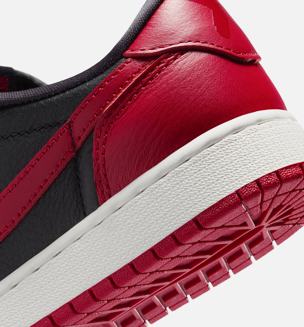 Air Jordan 1 Retro Low OG Banned Grade School Shoes - Black/Black/Varsity Red/Summit White