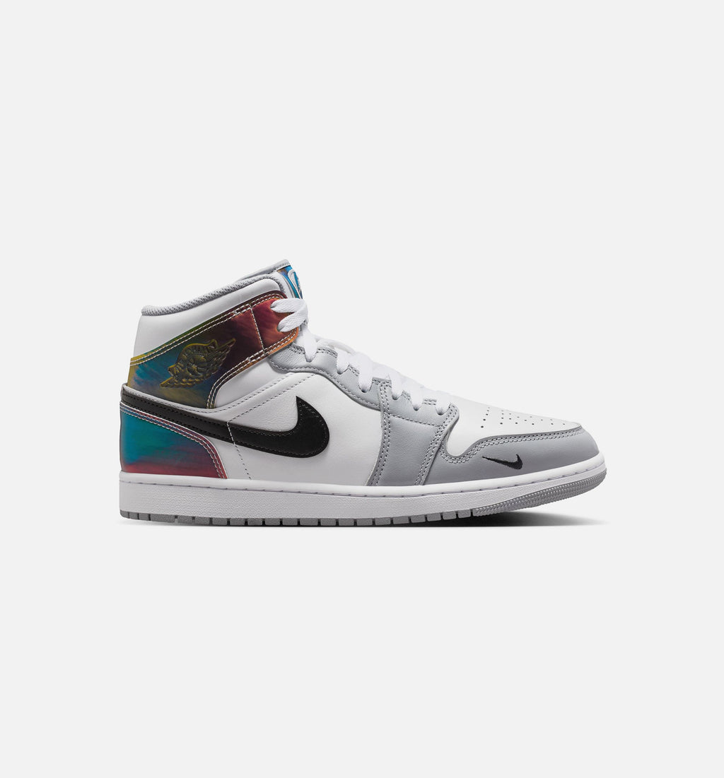 Air Jordan 1 Mid SE Men's Shoes - Black/White/Wolf Grey