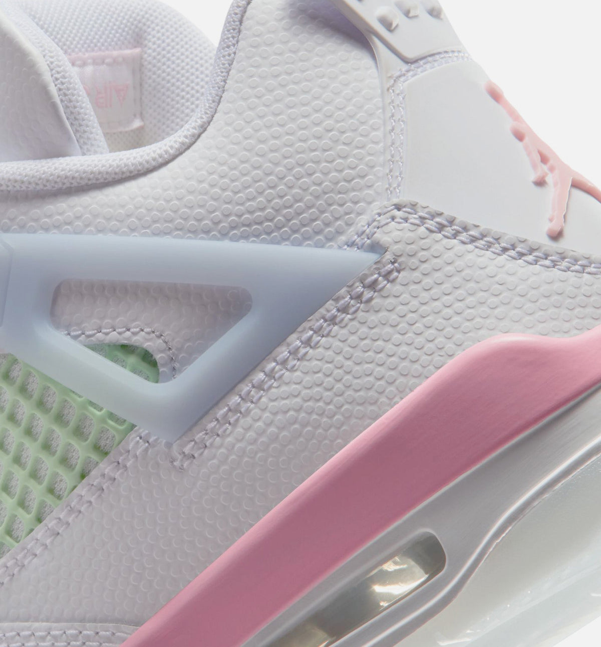 Air Jordan 4 Retro Medium Soft Pink Grade School Shoes - White/Medium Soft Pink/Half Blue