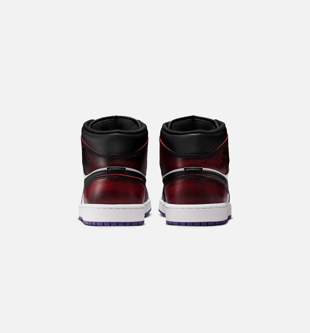 Air Jordan 1 Mid SE Men's Shoes - True Red/White/Court Purple/Black