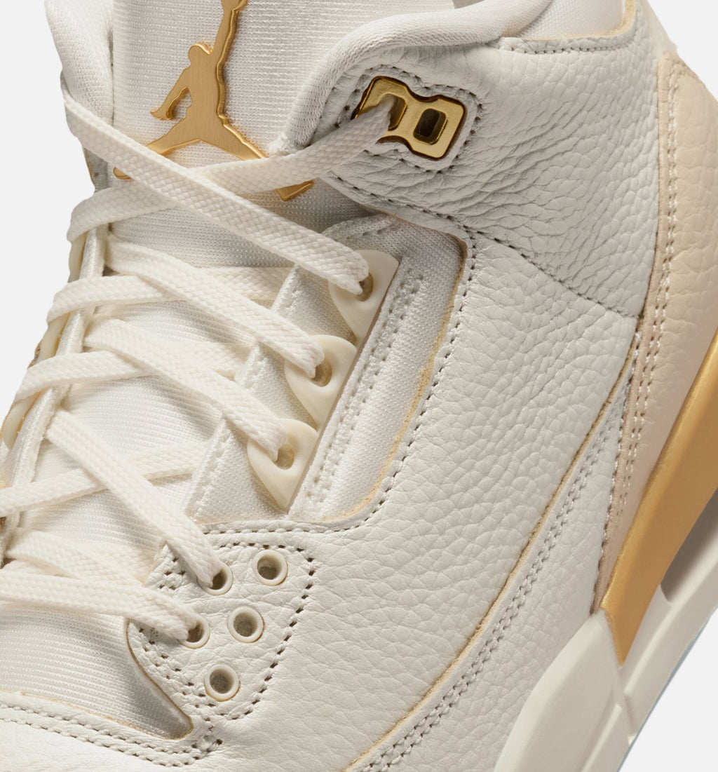 Air Jordan 3 Retro Sail and Pale Ivory Women's Shoes - Sail/Team Gold/Pale Ivory/Metallic Gold/Ice