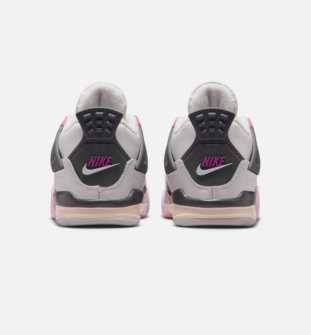 Air Jordan 4 Retro Comic Infant Toddler Shoes - Off-White/Fire Pink/Anthracite