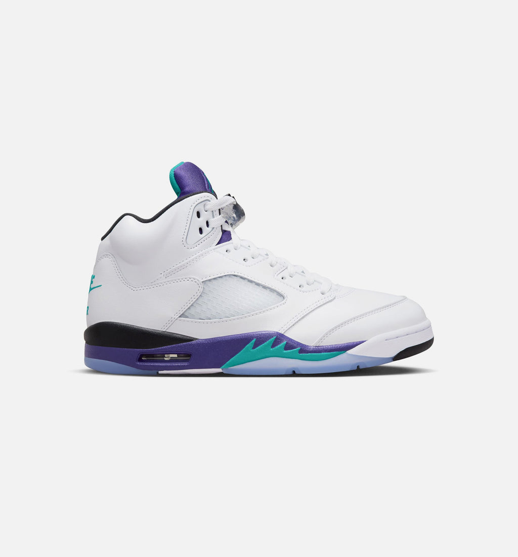 Air Jordan 5 Retro Grape Men's Shoes - White/New Emerald/Grape Ice/Black