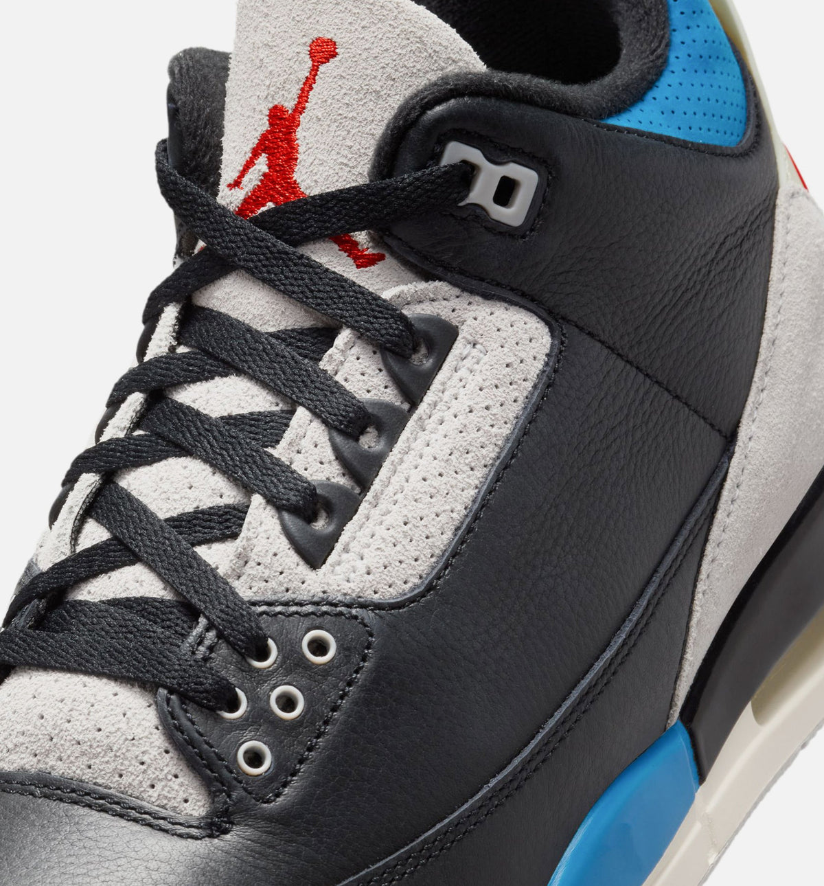 Air Jordan 3 Retro OG Rare Air Men's Shoes - Black/Chile Red/Neutral Grey