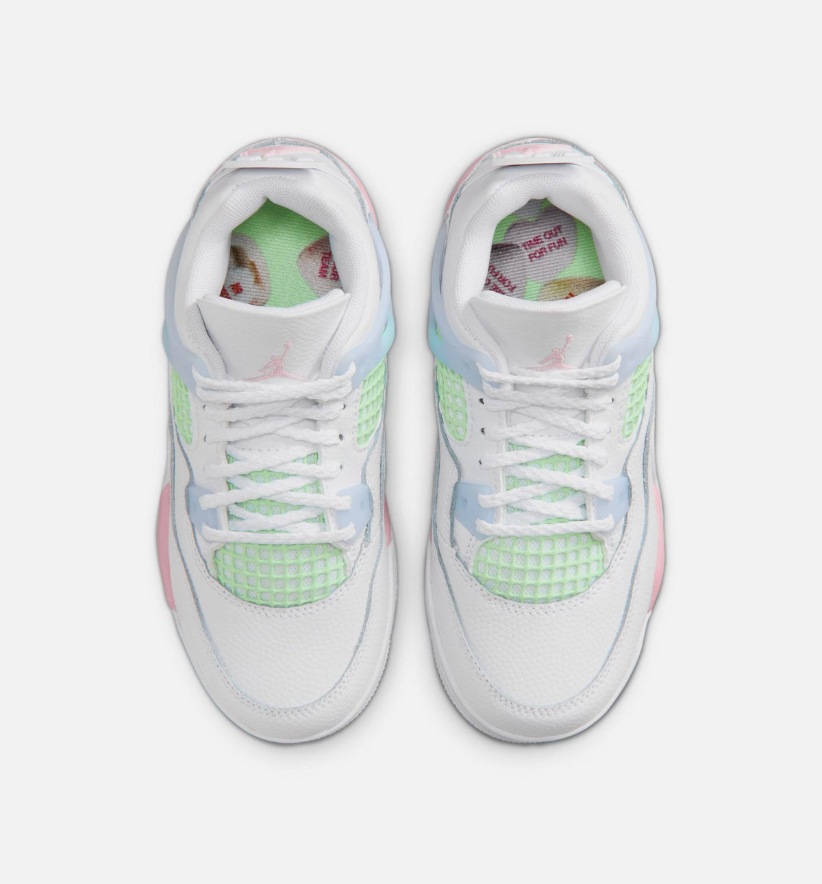 Air Jordan 4 Retro Medium Soft Pink Preschool Shoes - White/Medium Soft Pink/Half Blue