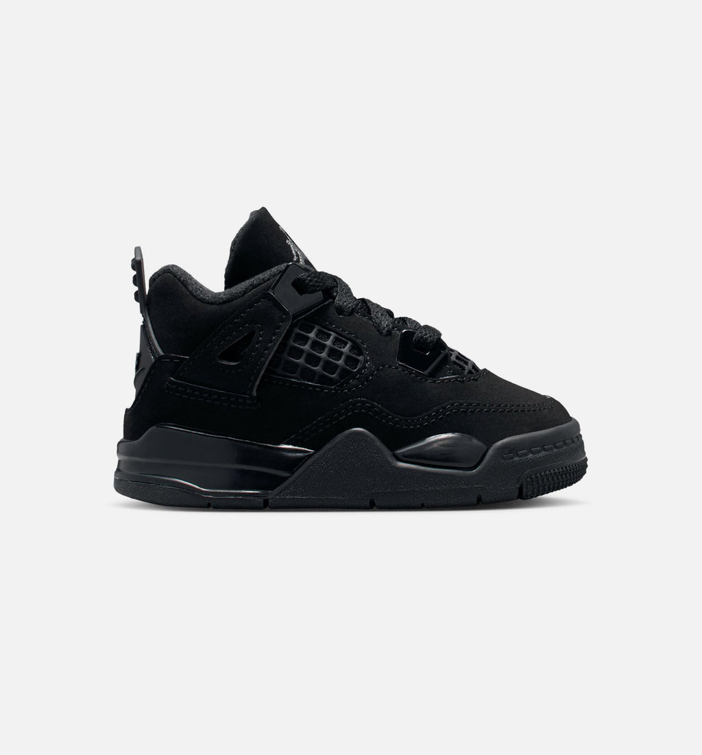 Air Jordan 4 Retro Black Cat Infant & Toddler Shoes - Black/Light Graphite