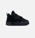 Air Jordan 4 Retro Black Cat Infant & Toddler Shoes - Black/Light Graphite