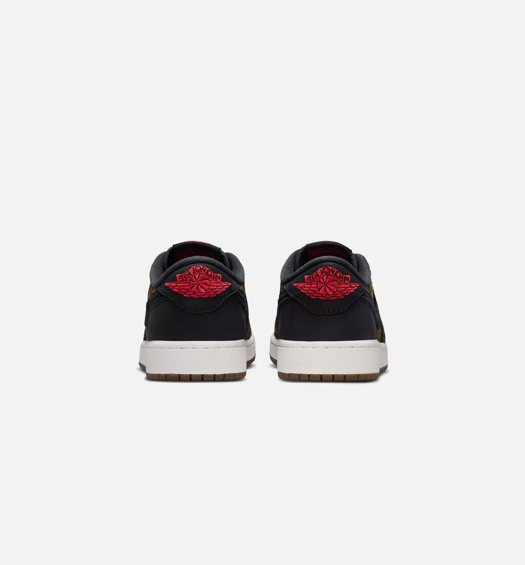 Air Jordan 1 Retro Low OG Laser Black & Varsity Red Grade School Shoes - Black/Varsity Red/Summit White