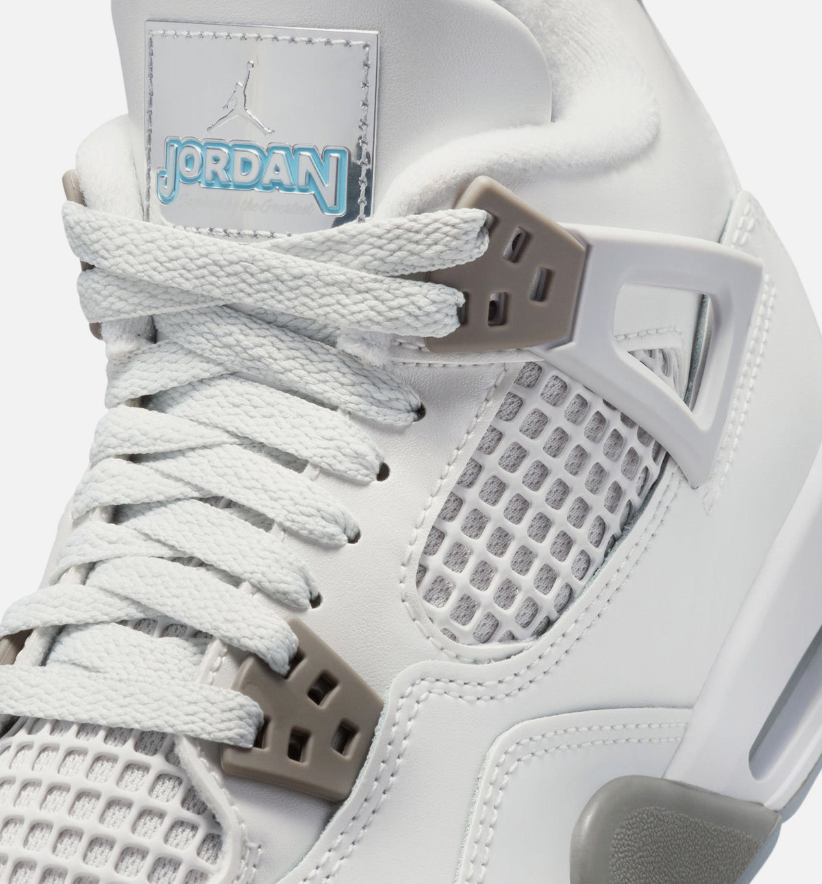 Air Jordan 4 Retro Blue Chill Grade School Shoes - Photon Dust/Blue Chill