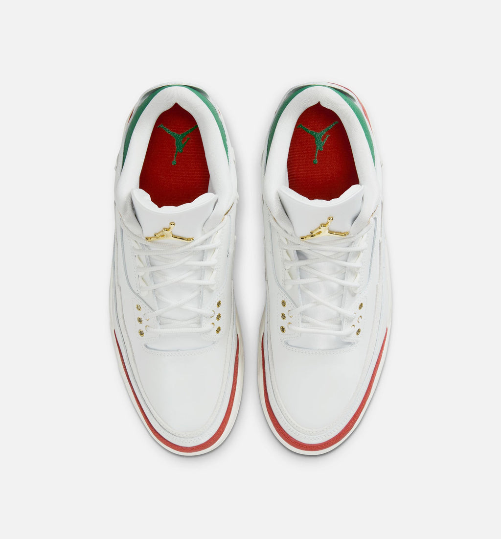 Air Jordan 3 Retro El Vuelo Men's Shoes - Summit White/Pine Green/Dragon Red/Metallic Gold