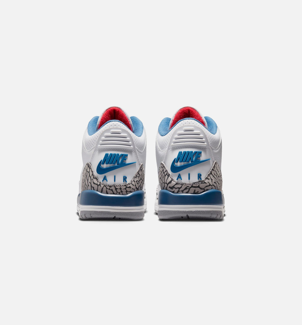 Air Jordan 3 Retro OG True Blue Grade School Shoes - White/Fire Red/True Blue