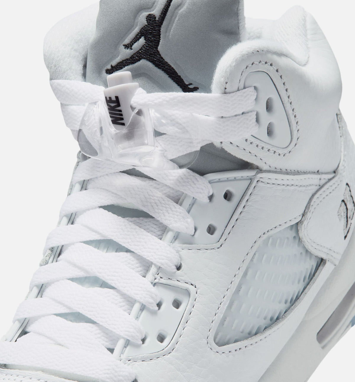 Air Jordan 5 Retro OG White Metallic Grade School Shoes - White/Black/Metallic Silver