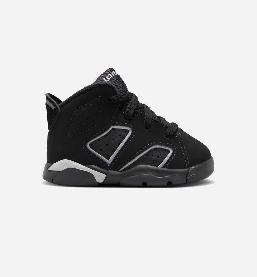 Air Jordan 6 Cap & Gown Infant & Toddler Shoes - Black/Reflective Silver