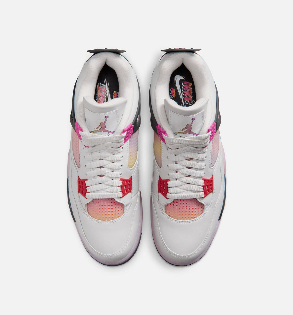 Air Jordan 4 Retro Comic Men's Shoes - Off-White/Fire Pink/Anthracite