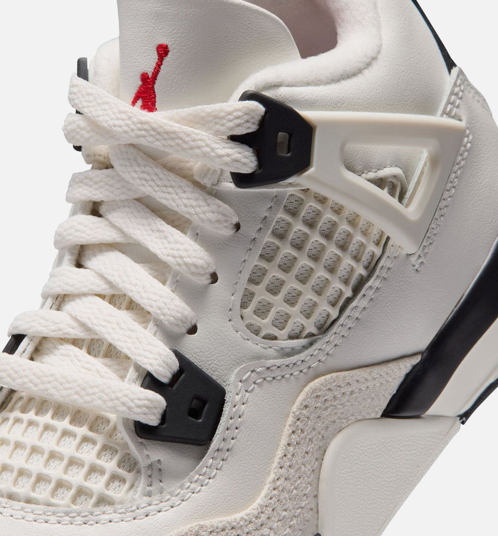 Air Jordan 4 Retro Flight Club Preschool Shoes - Sail/Black/University Red