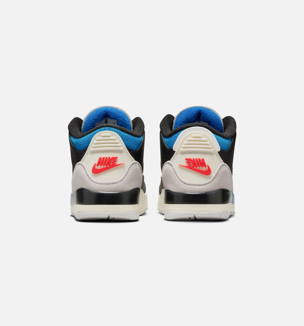 Air Jordan 3 Retro OG Rare Air Preschool Shoes - Black/Chile Red/Neutral Grey