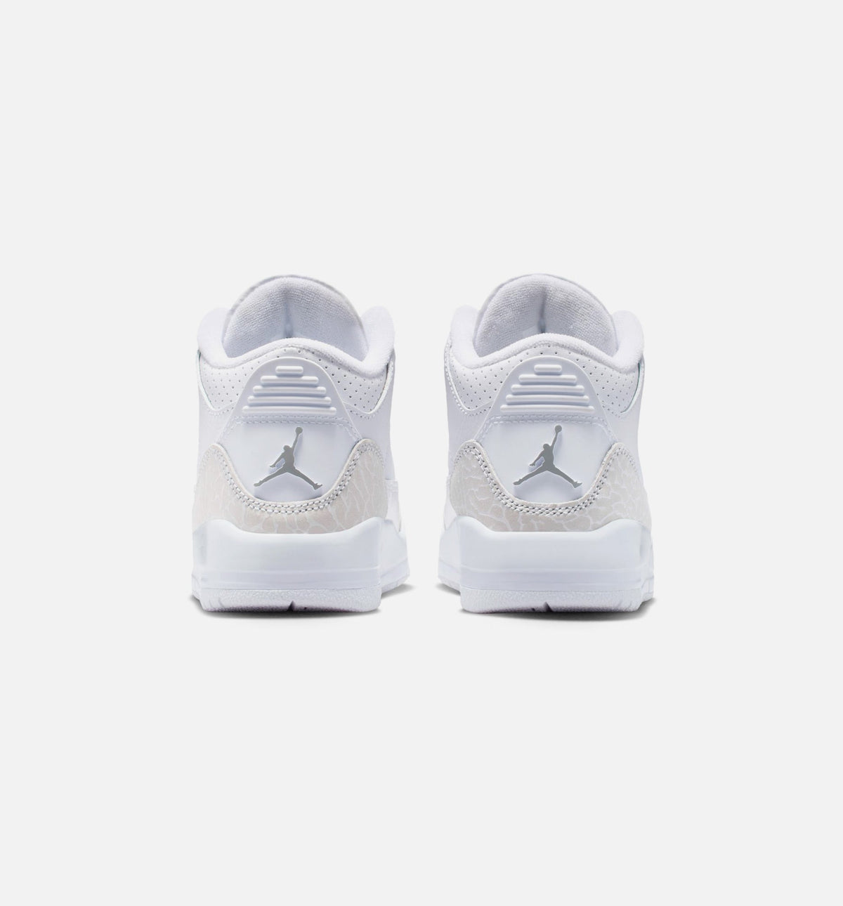 Air Jordan 3 Retro White & Silver Preschool Shoes - White/Metallic Silver