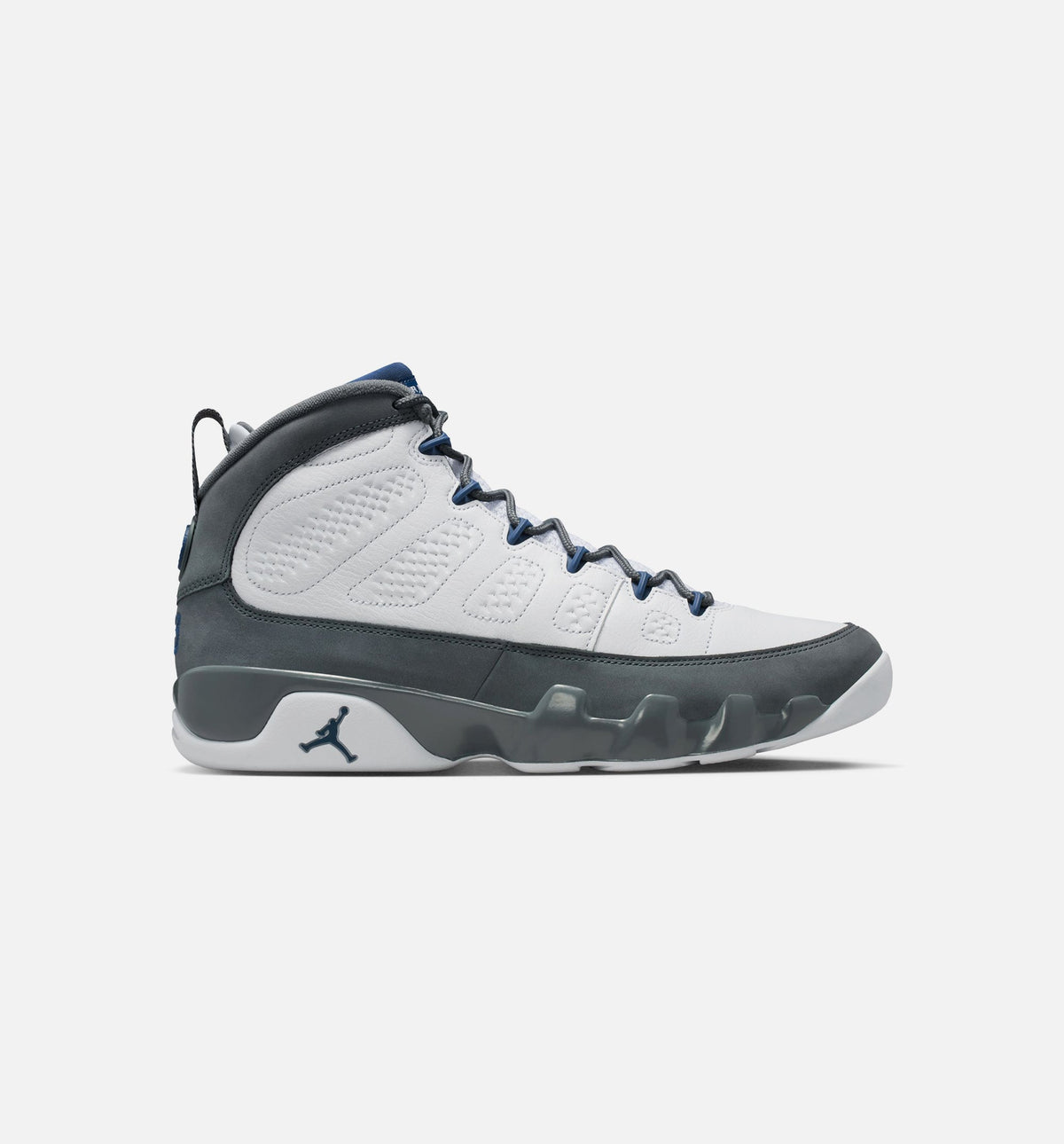 Air Jordan 9 Retro Flint Grey and French Blue Men's Shoes - White/French Blue/Flint Grey