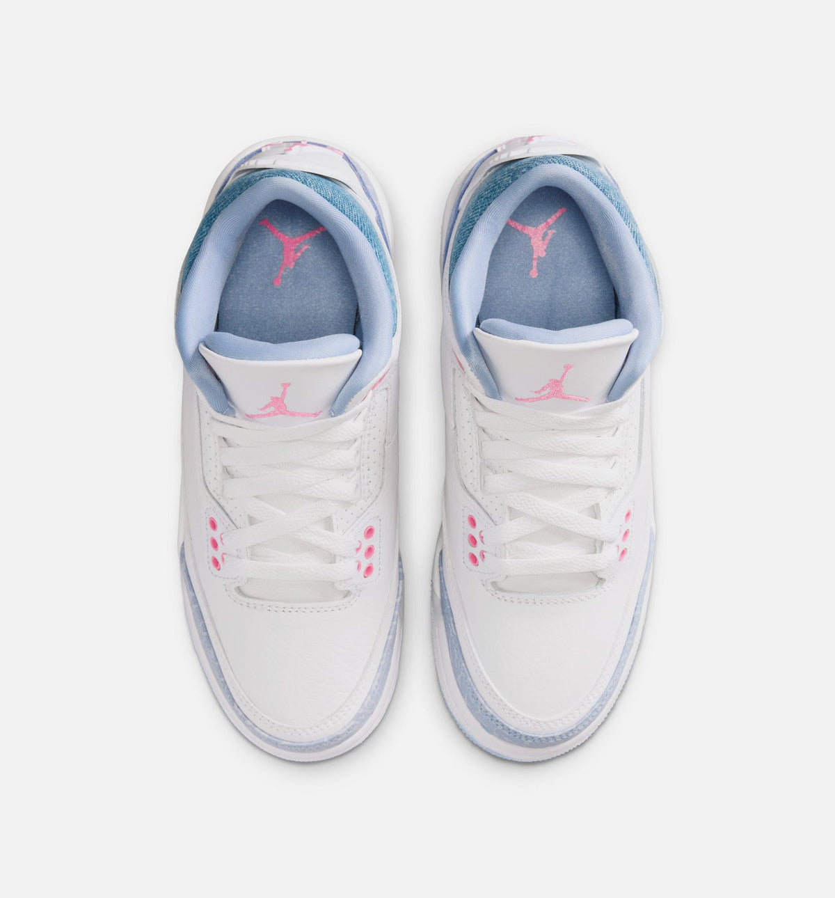 Air Jordan 3 Retro Cobalt Bliss Grade School Shoes - White/Cobalt Bliss/Football Grey/Pink Glow