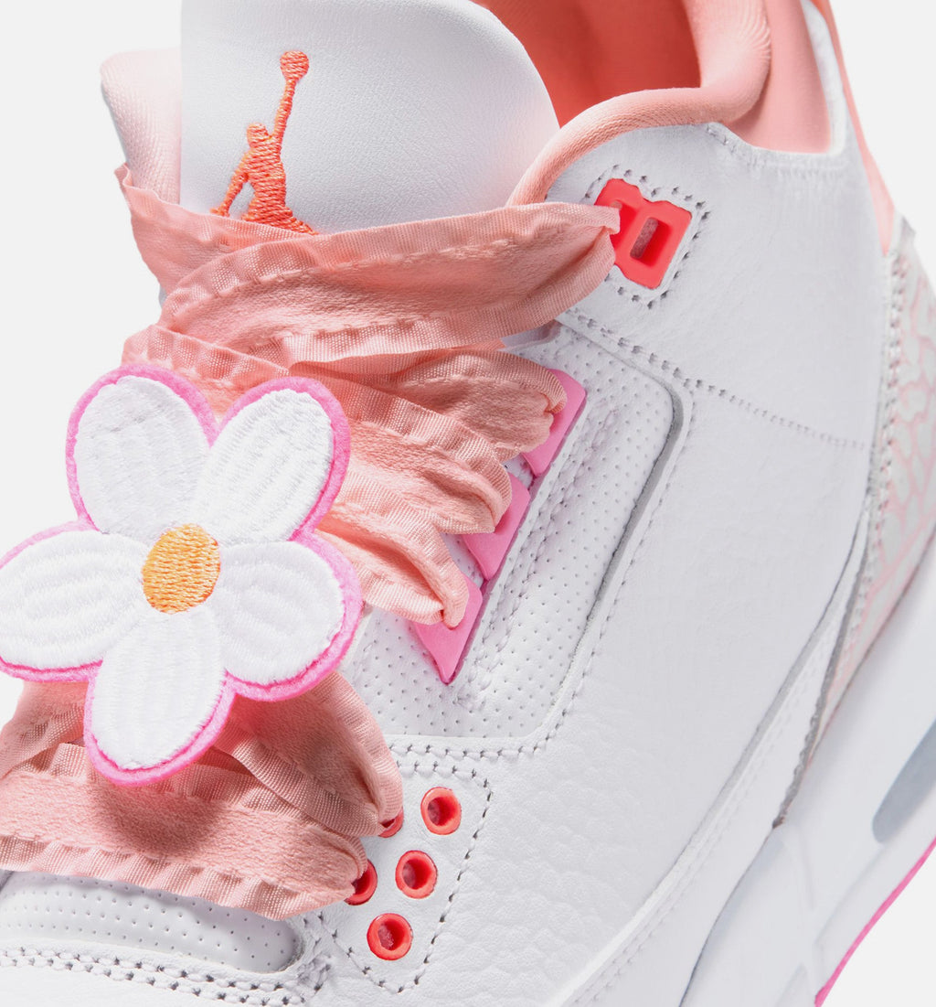 Air Jordan 3 Retro Spring Flowers Grade School Shoes - Pearl Pink/Pink Bloom/Pink Glow/Hyper Orange