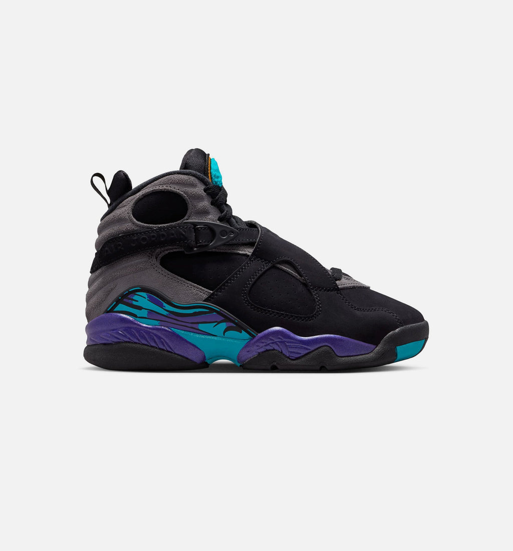 Air Jordan 8 Retro Aqua Grade School Shoes - Black/Multi-Color/Bright Concord
