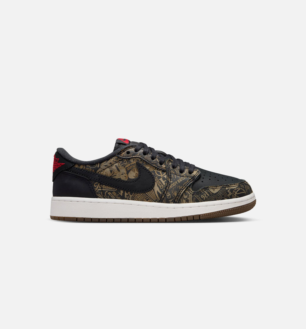 Air Jordan 1 Retro Low OG Laser Black & Varsity Red Grade School Shoes - Black/Varsity Red/Summit White