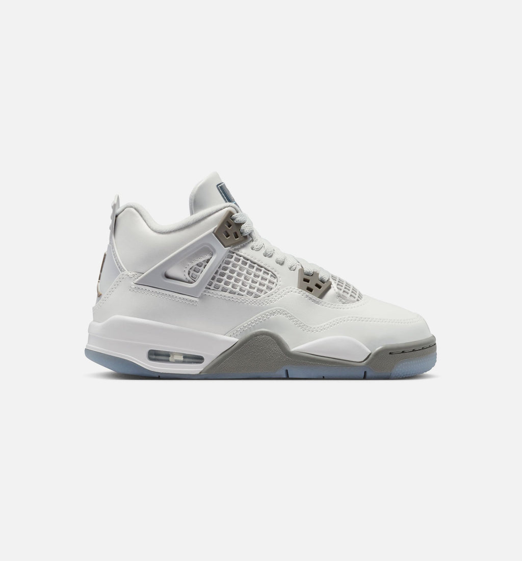 Air Jordan 4 Retro Blue Chill Grade School Shoes - Photon Dust/Blue Chill