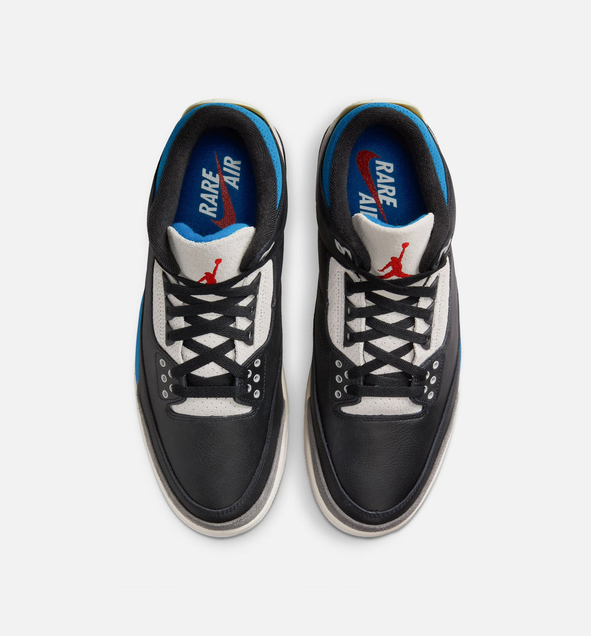 Air Jordan 3 Retro OG Rare Air Men's Shoes - Black/Chile Red/Neutral Grey