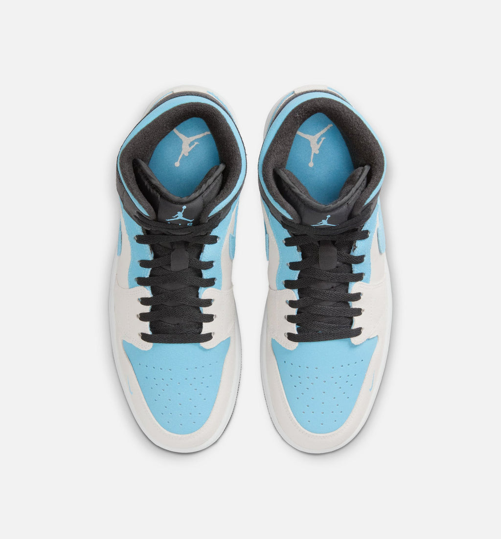 Air Jordan 1 Mid SE Men's Shoes - Summit White/Blue Chill/Black