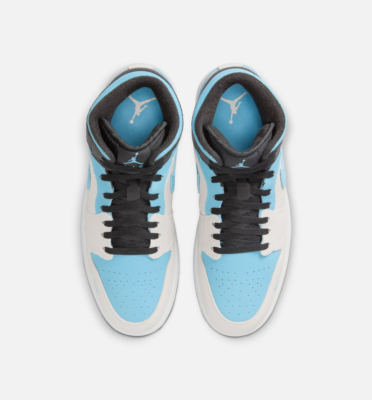 Air Jordan 1 Mid SE Men's Shoes - Summit White/Blue Chill/Black