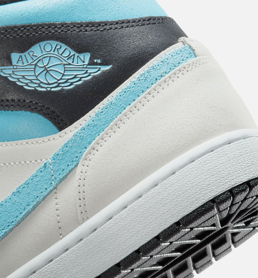 Air Jordan 1 Mid SE Men's Shoes - Summit White/Blue Chill/Black