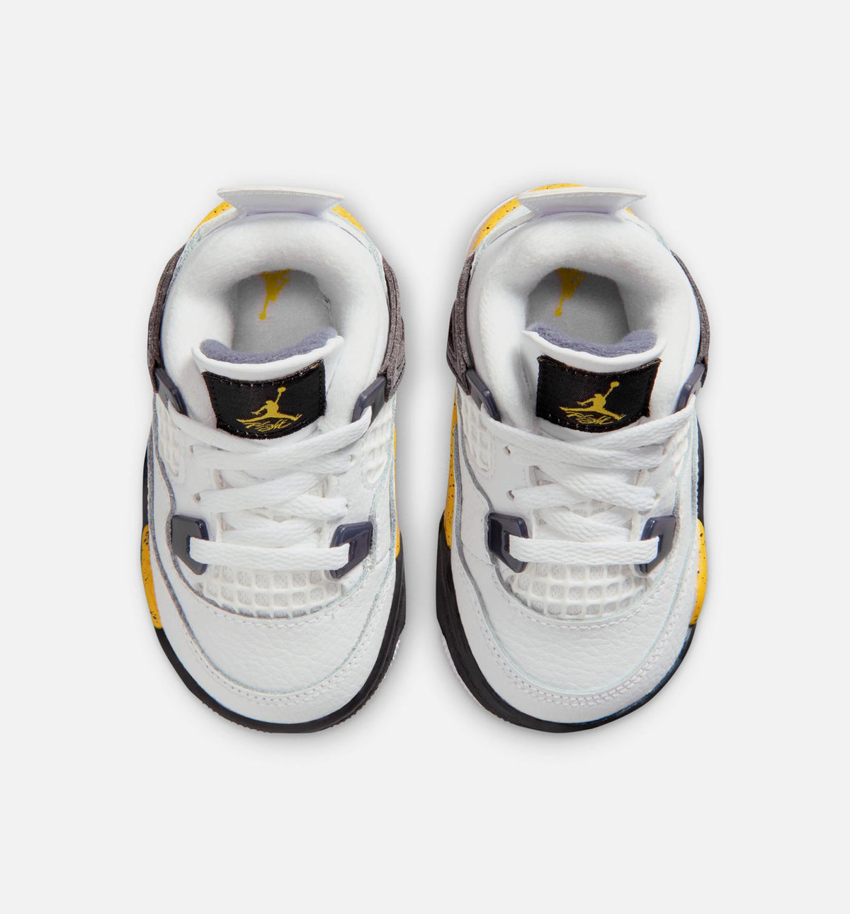 Air Jordan 4 Retro Rare Air Tour Yellow Infant Toddler Shoes - White/Dark Blue Grey/Black/Tour Yellow