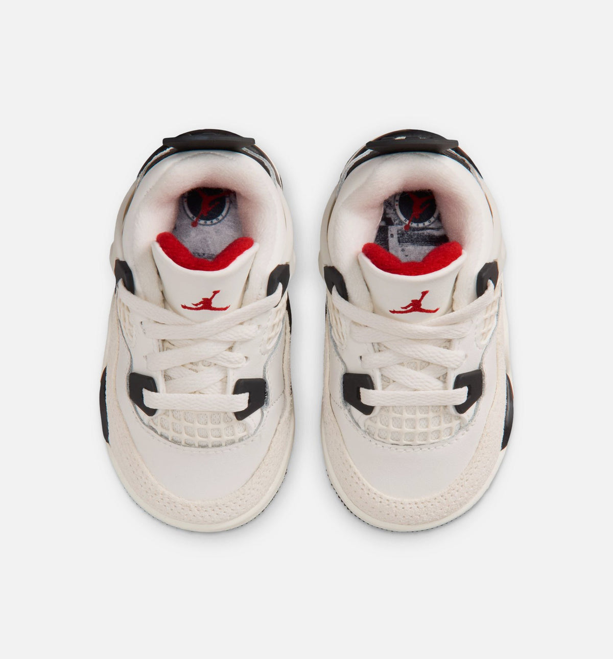 Air Jordan 4 Retro Flight Club Infant Toddler Shoes - Sail/Black/University Red