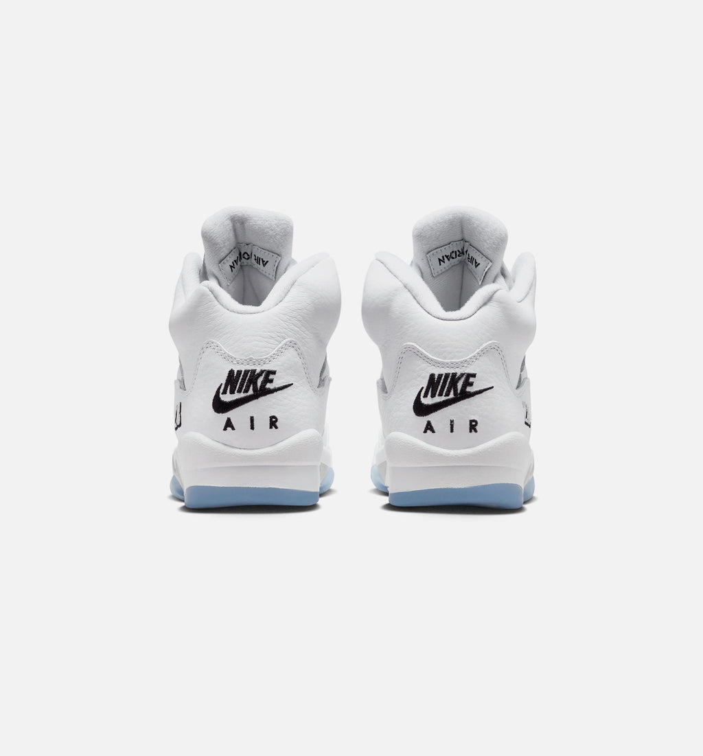 Air Jordan 5 Retro OG White Metallic Grade School Shoes - White/Black/Metallic Silver
