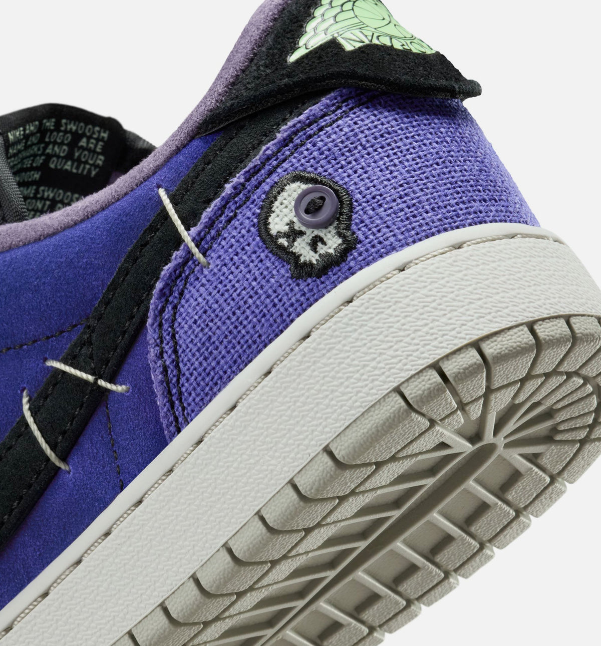 Air Jordan 1 Low OG Grade School Shoes - Regency Purple/Vapor Green/Black/Dark Raisin/Daybreak/Light Silver