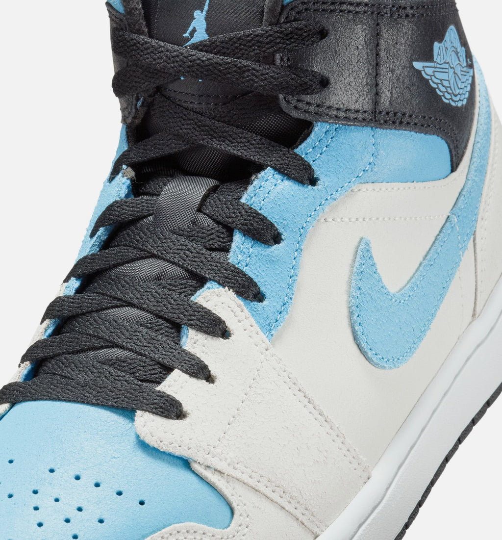 Air Jordan 1 Mid SE Men's Shoes - Summit White/Blue Chill/Black