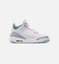 Air Jordan 3 Retro Cobalt Bliss Grade School Shoes - White/Cobalt Bliss/Football Grey/Pink Glow