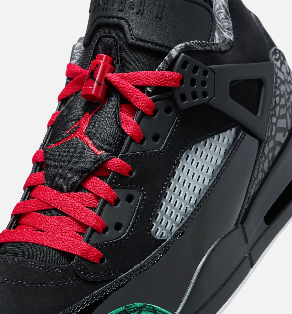 Spizike Low Black & Classic Green Men's Shoes - Black/Classic Green/White/Varsity Red
