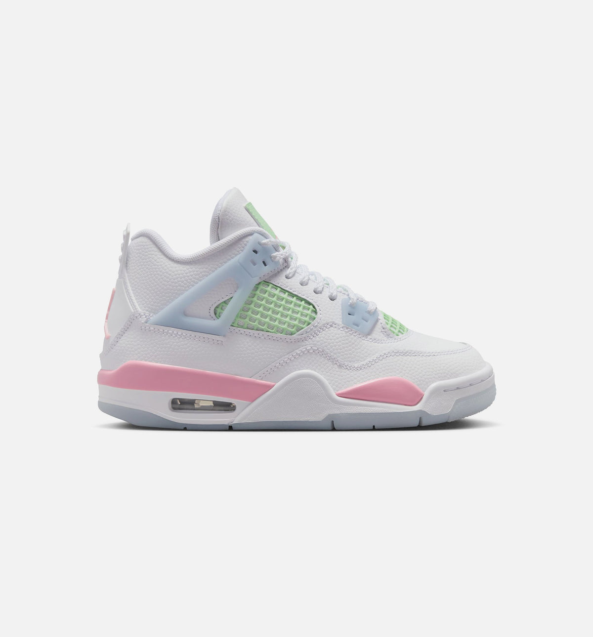 Air Jordan 4 Retro Medium Soft Pink Grade School Shoes - White/Medium Soft Pink/Half Blue