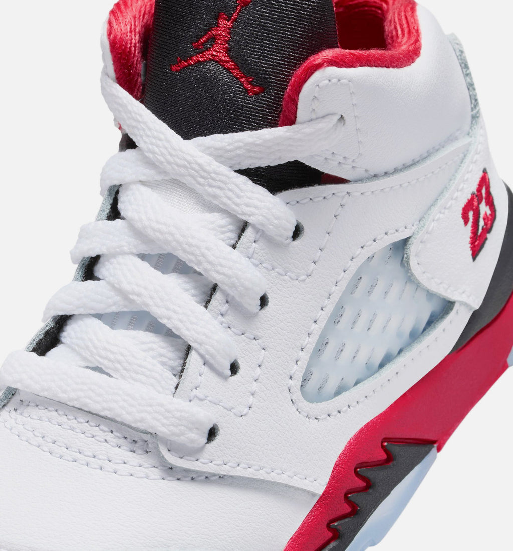 Air Jordan 5 Retro Fire Red Infant & Toddler Shoes - Fire Red/White
