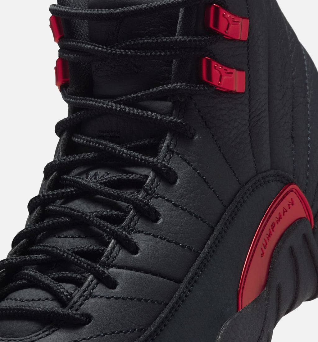 Air Jordan 12 Retro Bloodline Grade School Shoes - Black/Varsity Red