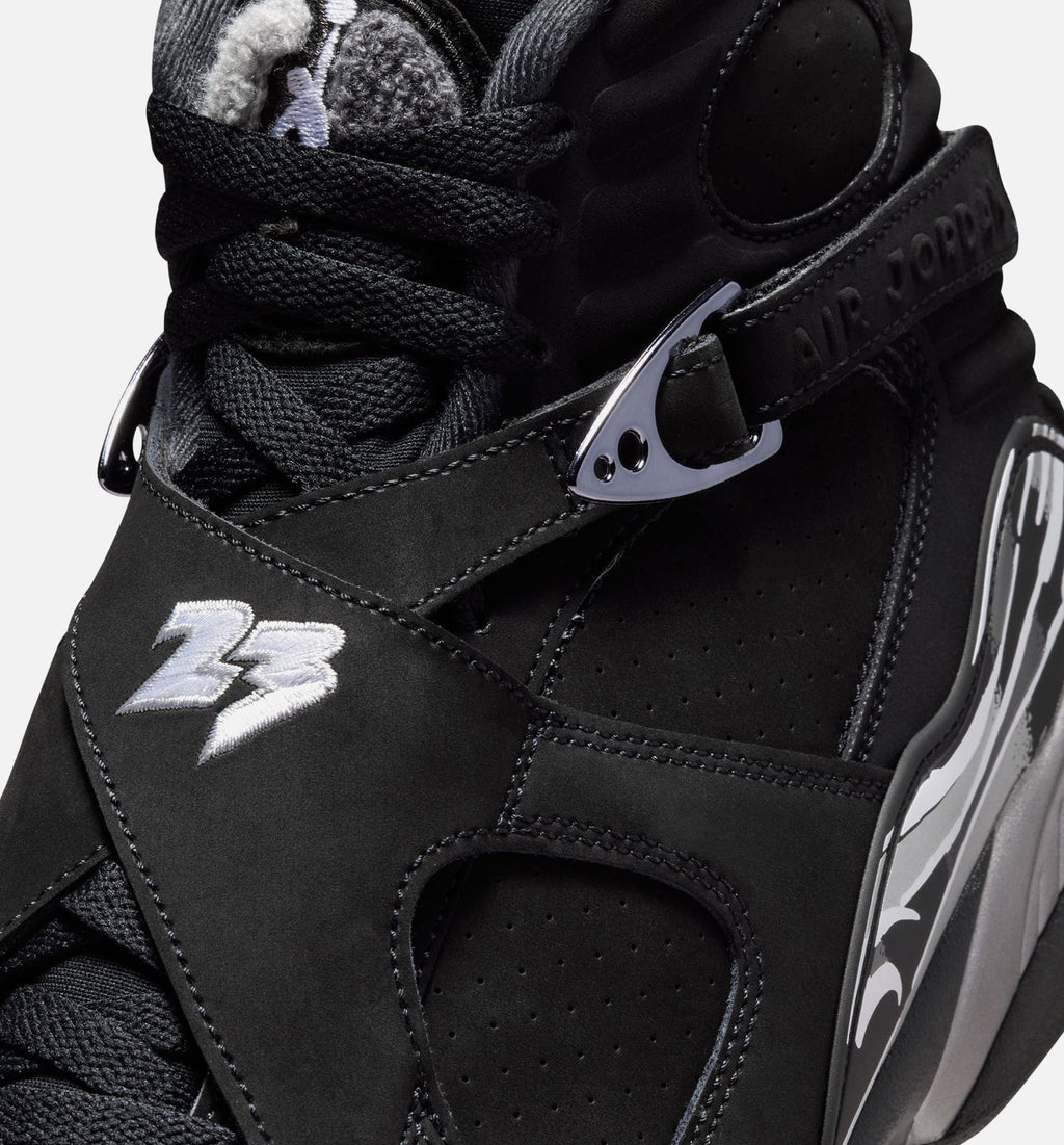 Air Jordan 8 Retro Chrome Men's Shoes - Black/White/Light Graphite