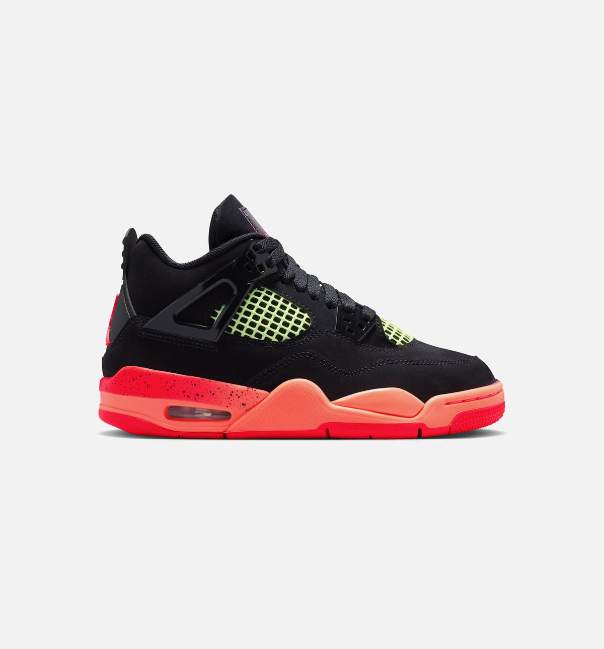 Air Jordan 4 Retro Black Infrared 23 Grade School Shoes - Black/Infrared 23/Bright Mango