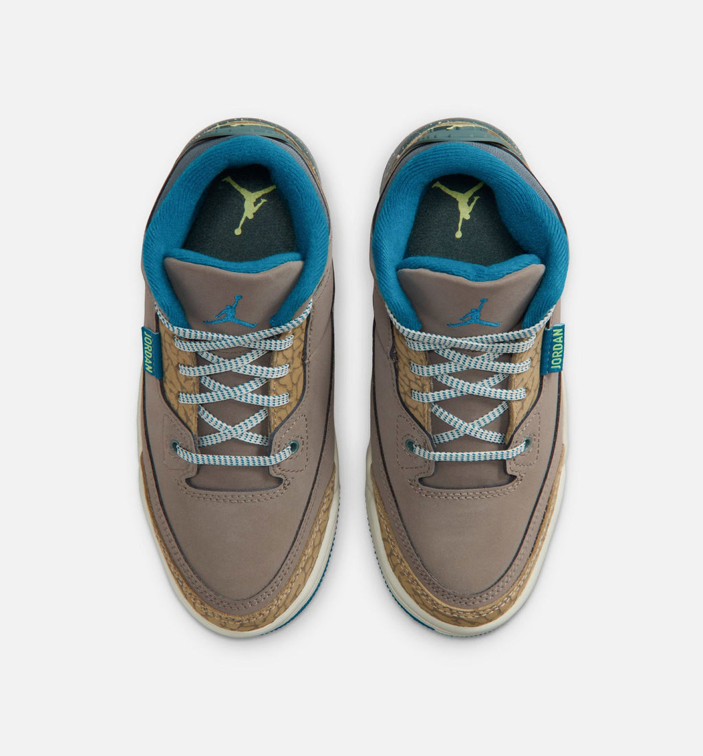 Air Jordan 3 Retro Olive Grey Preschool Shoes - Olive Grey/Green Abyss/Khaki/Sea Glass