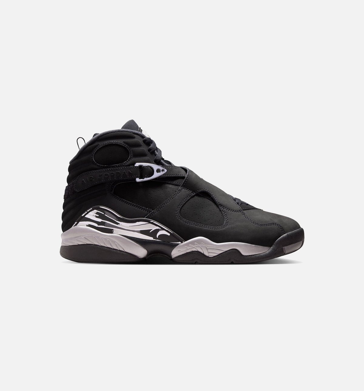 Air Jordan 8 Retro Chrome Men's Shoes - Black/White/Light Graphite